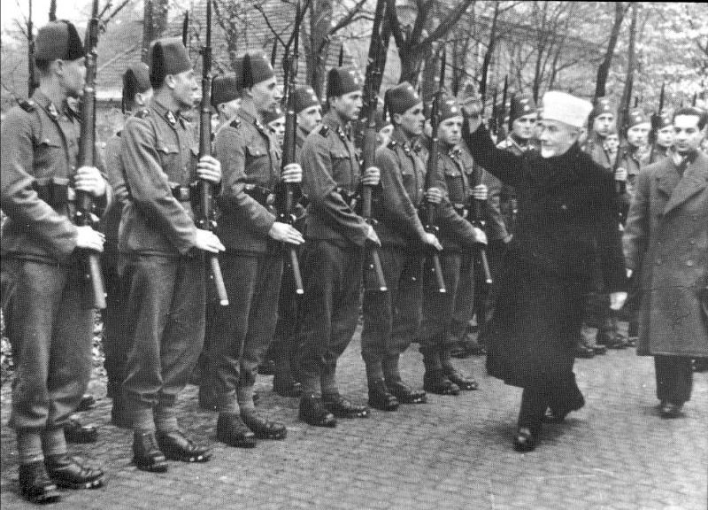 Photo: Muslim Grand Mufti of Jerusalem inspecting Arab Nazi troops